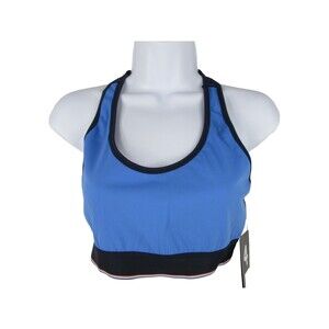FOURLAPS Circuit Sports Bra M Cornflower Navy Racer Mesh Back Nylon Lycra 8-458